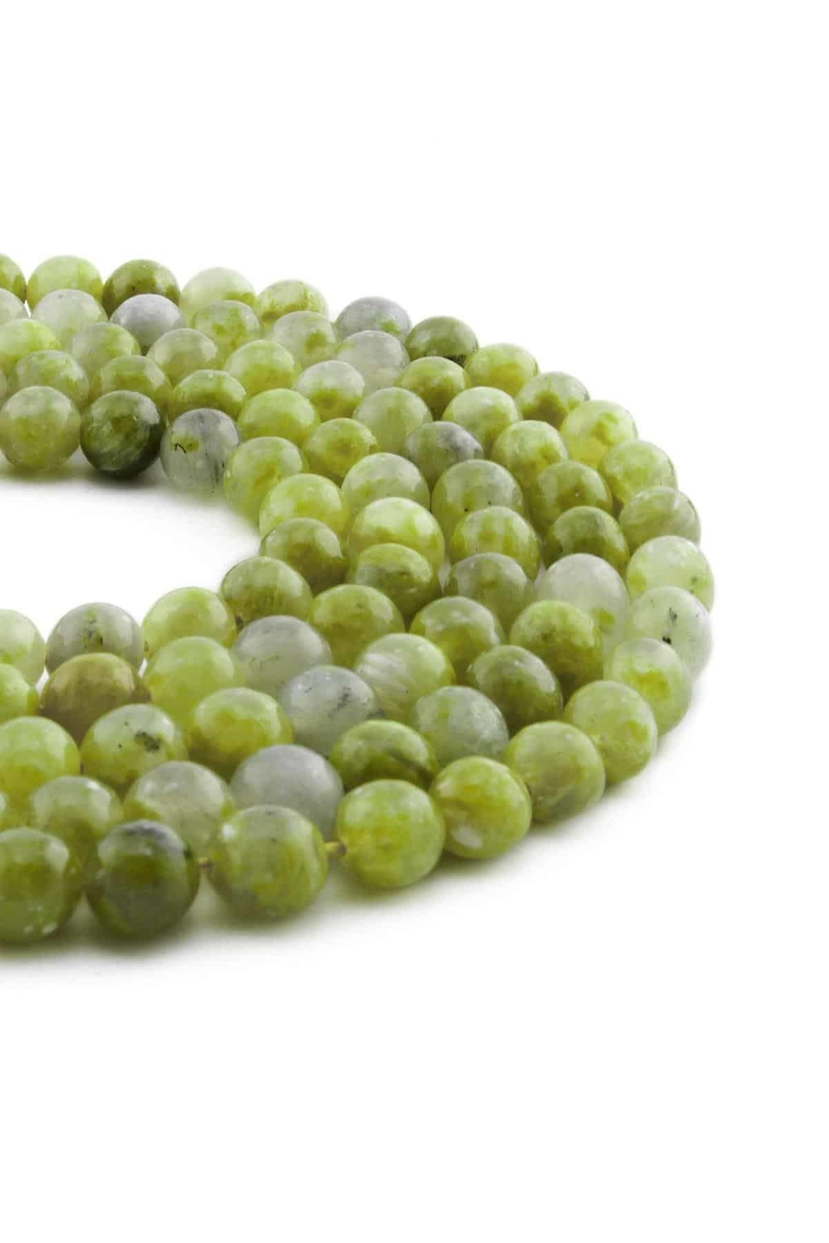 Yeşil Kuvars Doğal Taş Küre Kesim 8mm Dizi