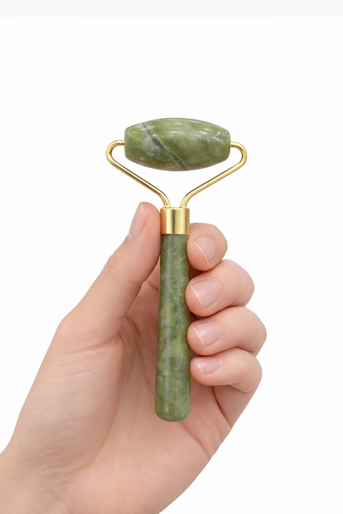 Yeşim Doğal Taş Altın Tek Tarafları Face Roller Masaj Aleti