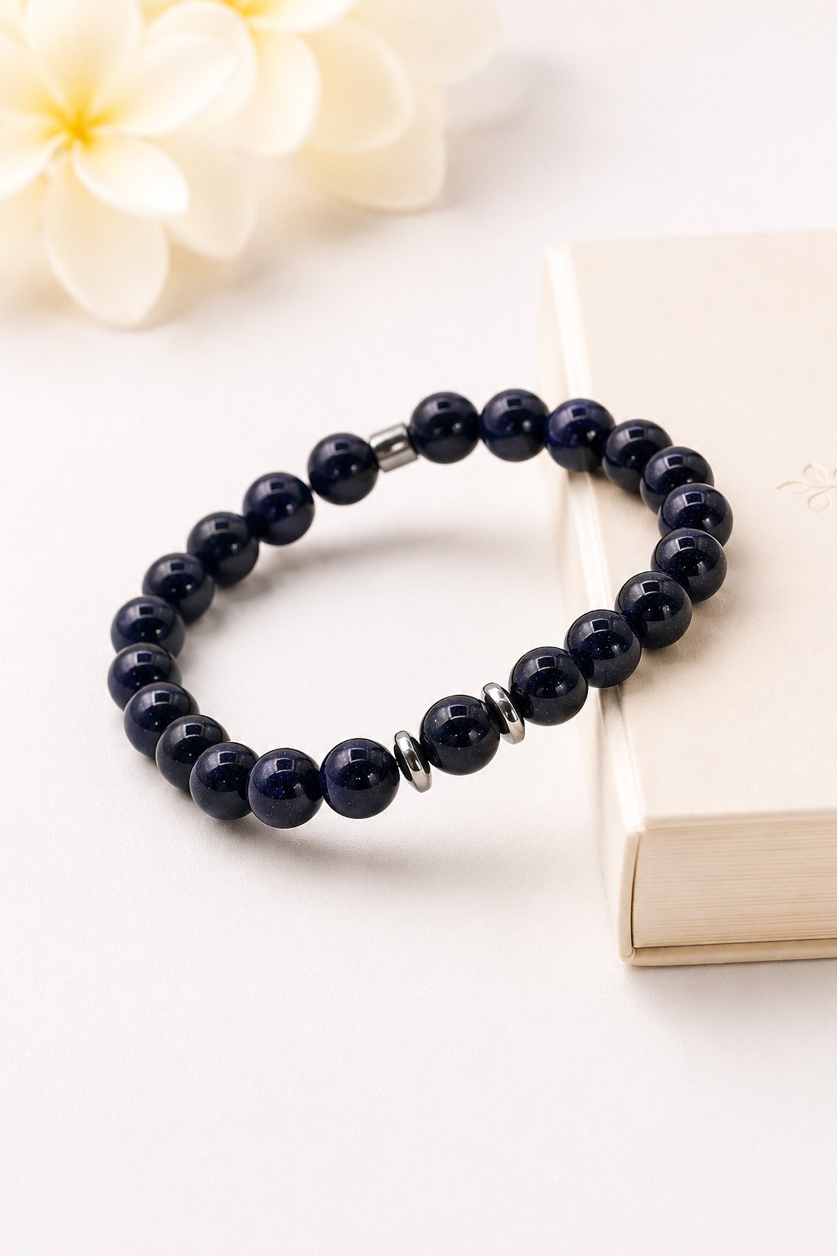 Yıldız Taşı Doğal Taş Lacivert Küre Kesim 8mm Bileklik