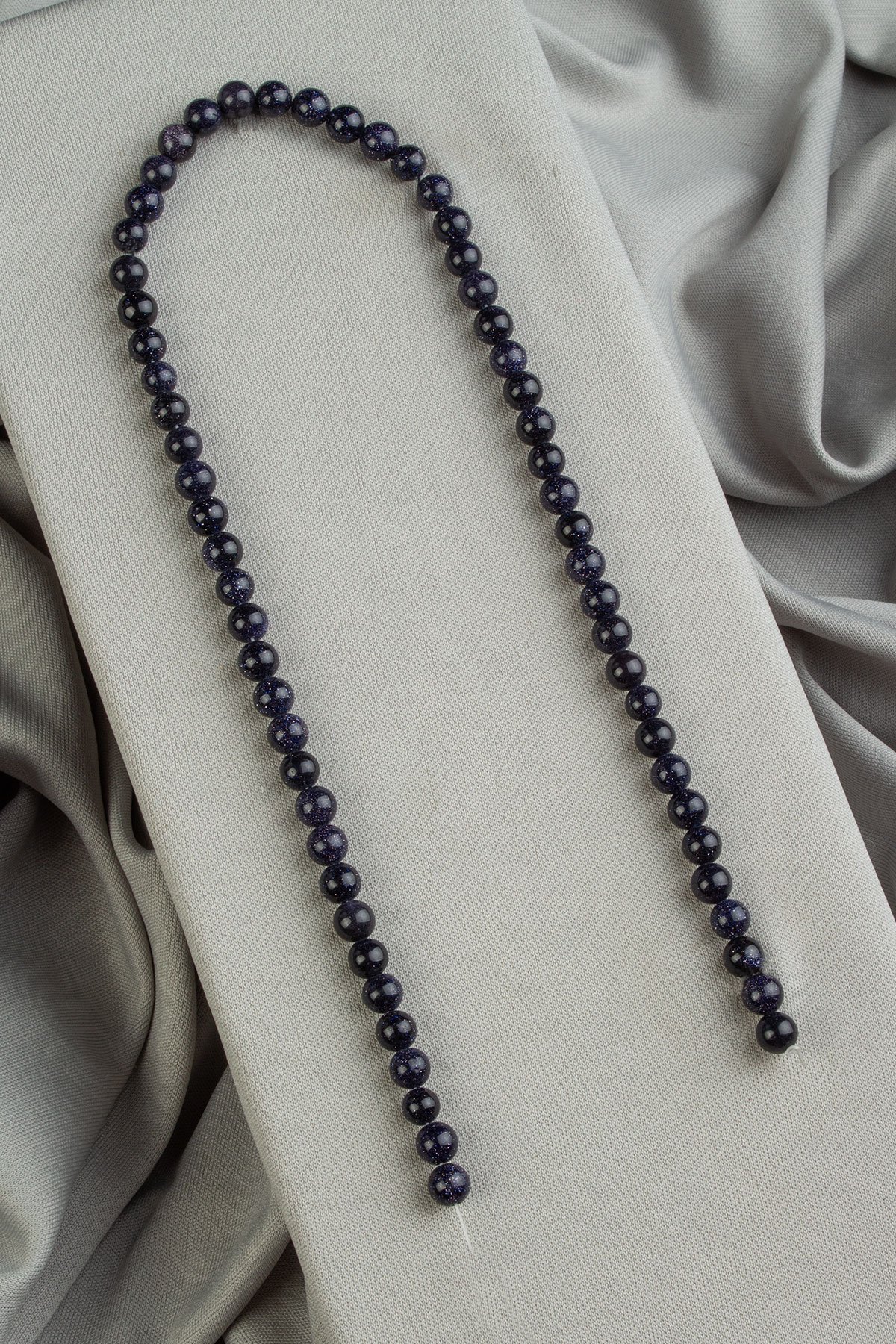 Yıldız Taşı Doğal Taş Parlak Lacivert Küre Kesim 6mm Dizi [AA]