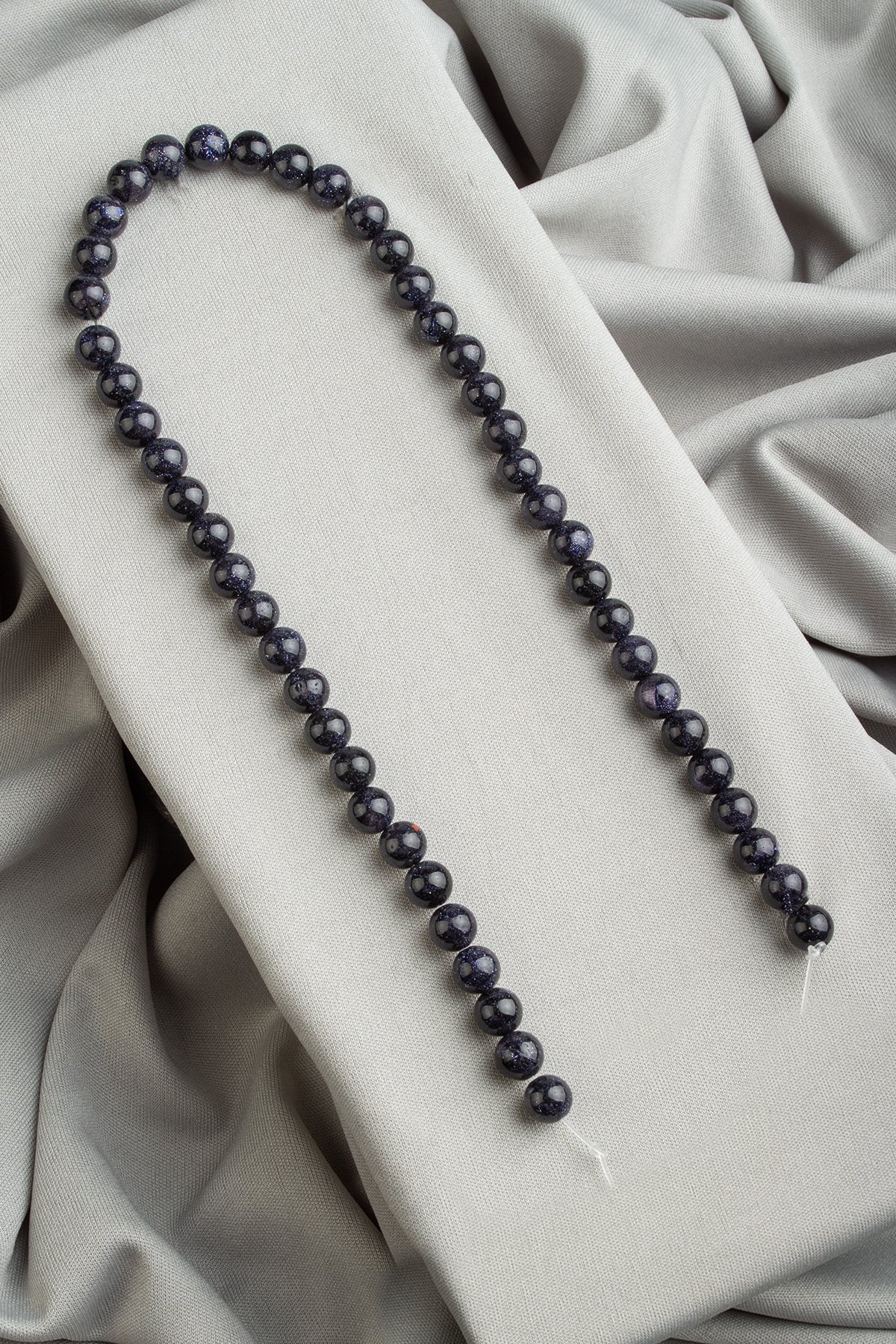 Yıldız Taşı Doğal Taş Parlak Lacivert Küre Kesim 8mm Dizi [AA]