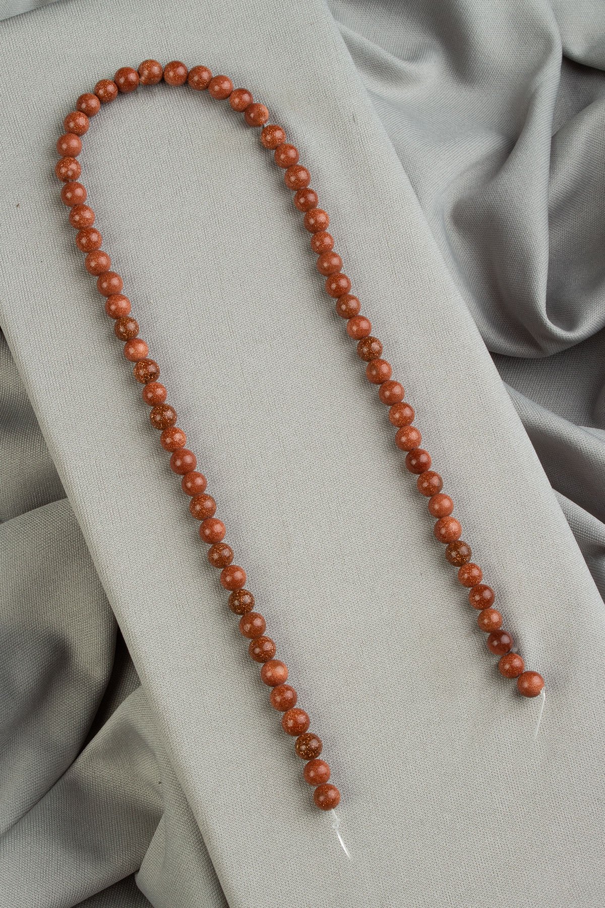 Yıldız Taşı Doğal Taş Parlak Turuncu Küre Kesim 6mm Dizi