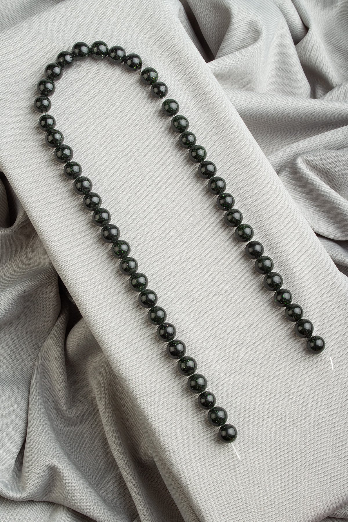 Yıldız Taşı Doğal Taş Parlak Yeşil Küre Kesim 8mm Dizi [AA]