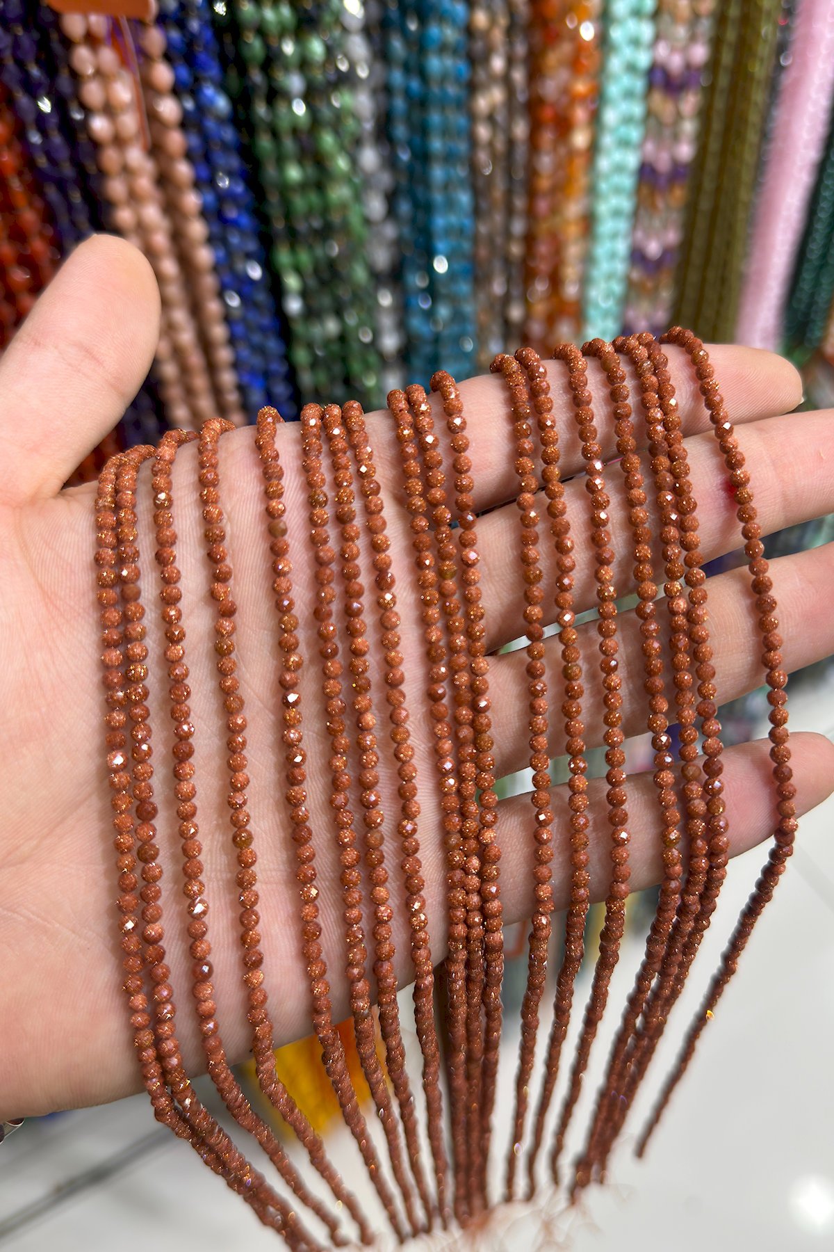 Yıldız Taşı Küre Küre Kristal Kesim Parlak Turuncu 3mm Doğal Taş Dizi