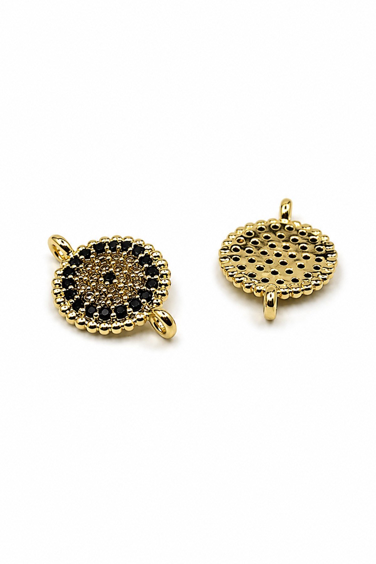 Zirkon Laci Gold Nazar Yuvarlak 20mm Takı Aparatı