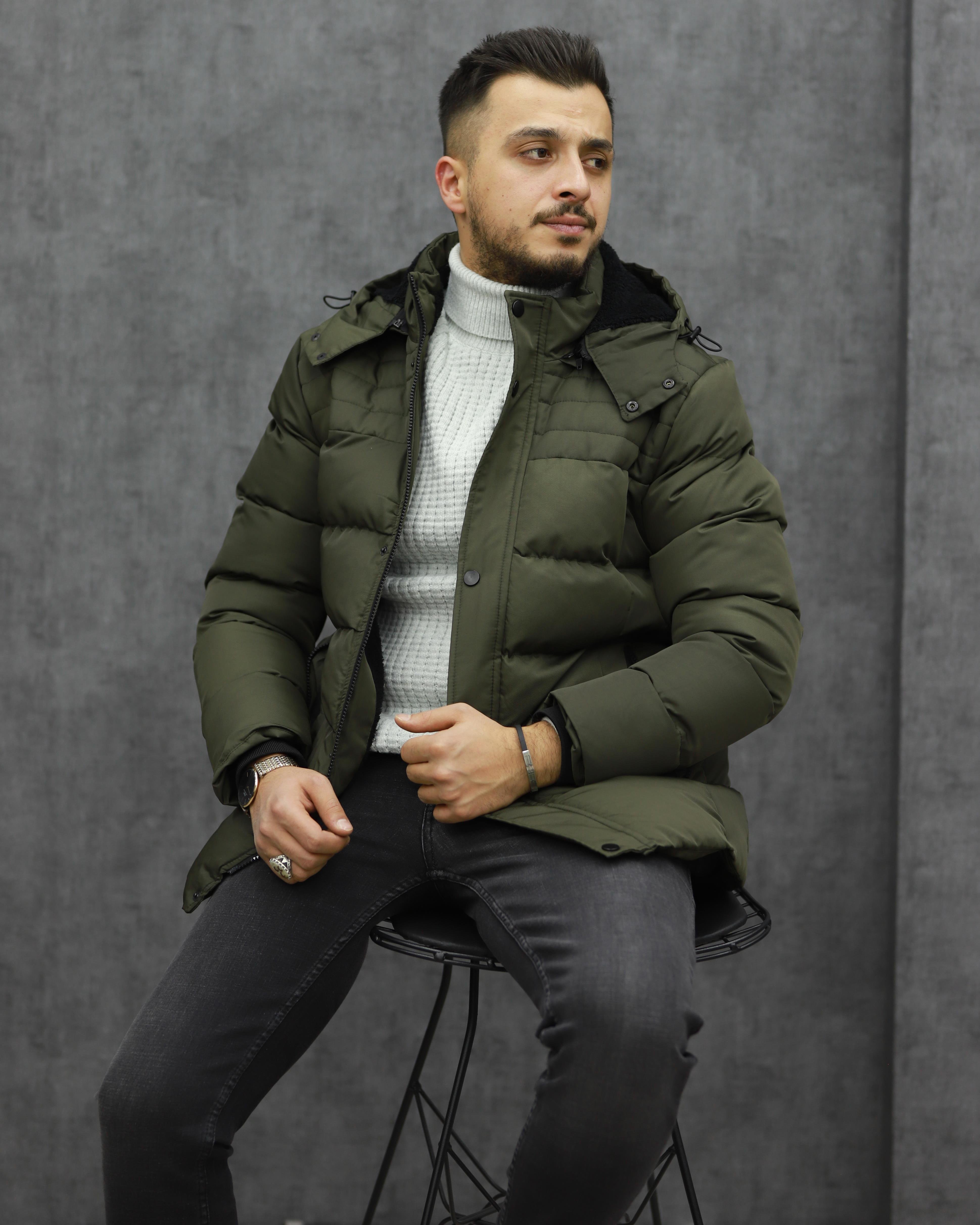 BİGAZZİ 99471 KAPŞONLU ŞİŞME KABAN(YEŞİL)