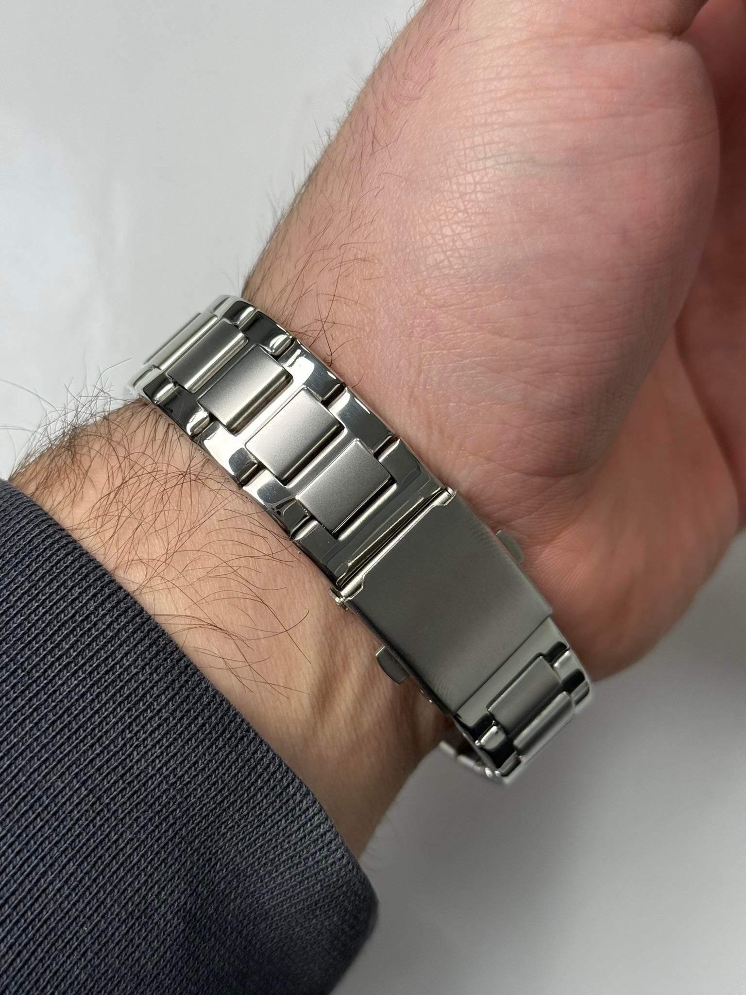 Petek Oval Kasa Orijinal Model Erkek Kol Saati Gümüş Kordon (Lacivert Kadran)