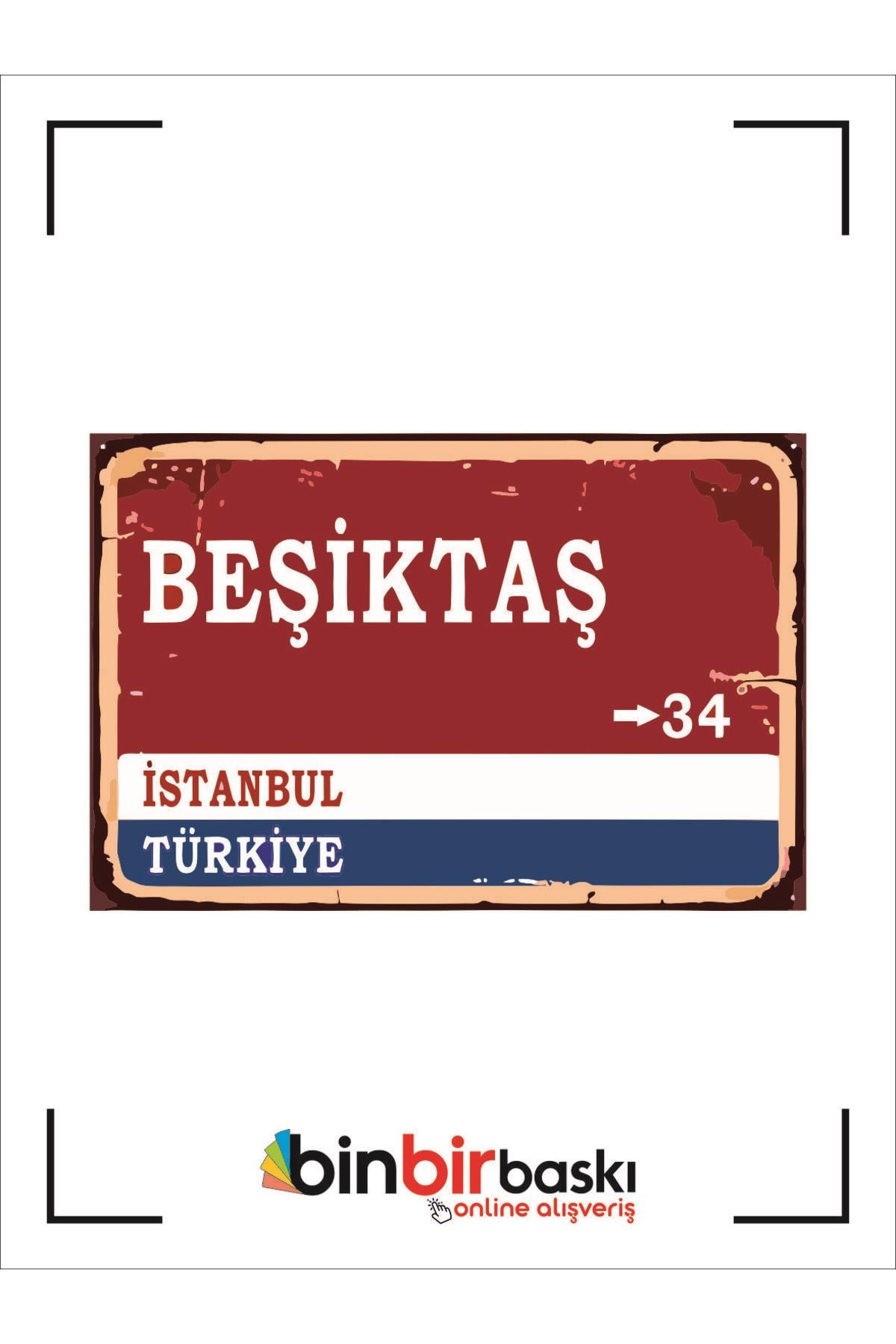 BJK Yön Tabelası Retro Vintage 3mm Dekota Malzeme