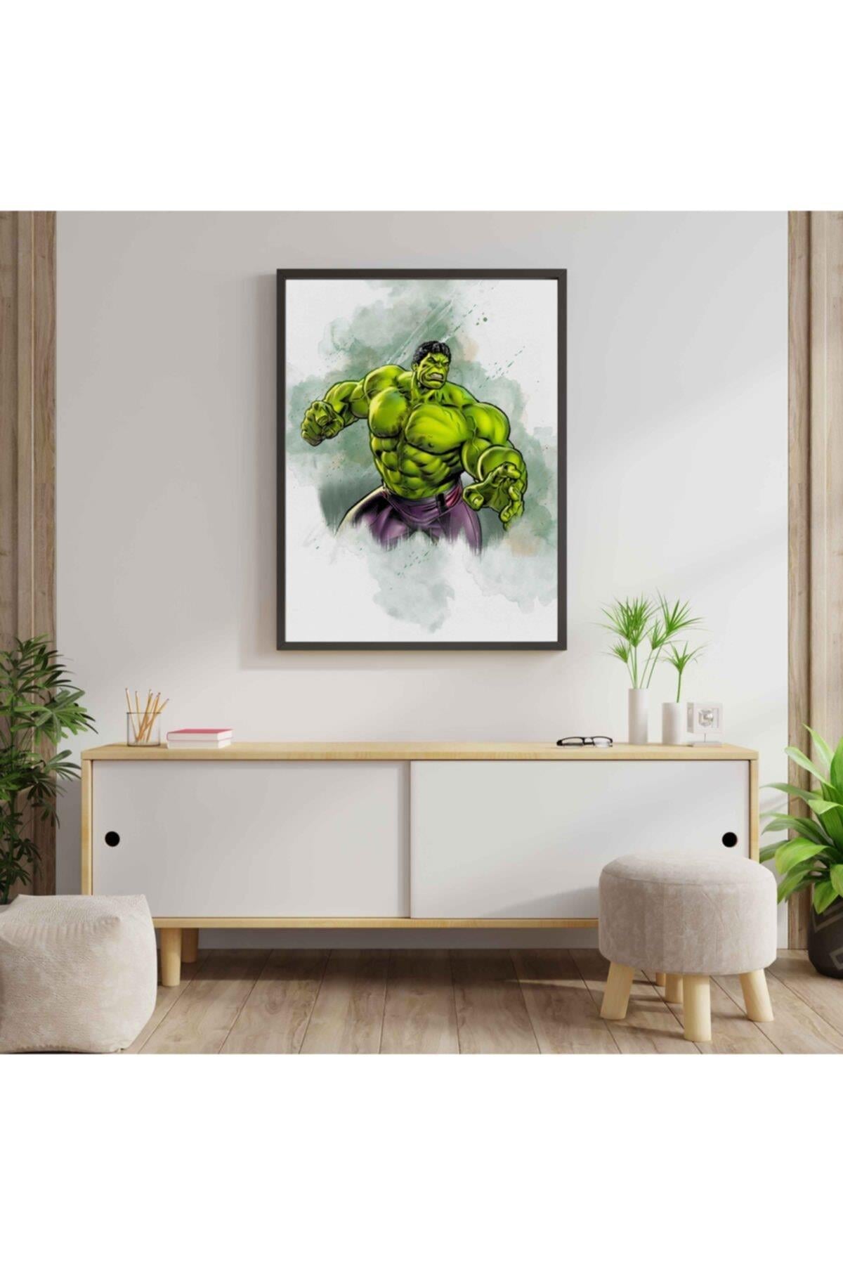 Hulk Poster Sulu Boya Özel Çizim