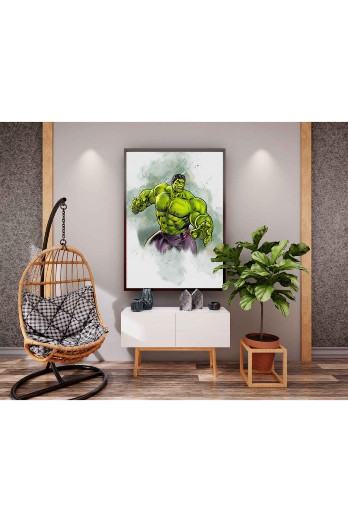 Hulk Poster Sulu Boya Özel Çizim
