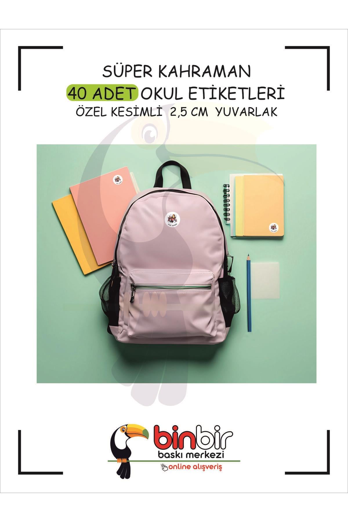 SÜPER KAHRAMAN OKUL ETİKETİ 40 ADET 2,5 CM YUVARLAK
