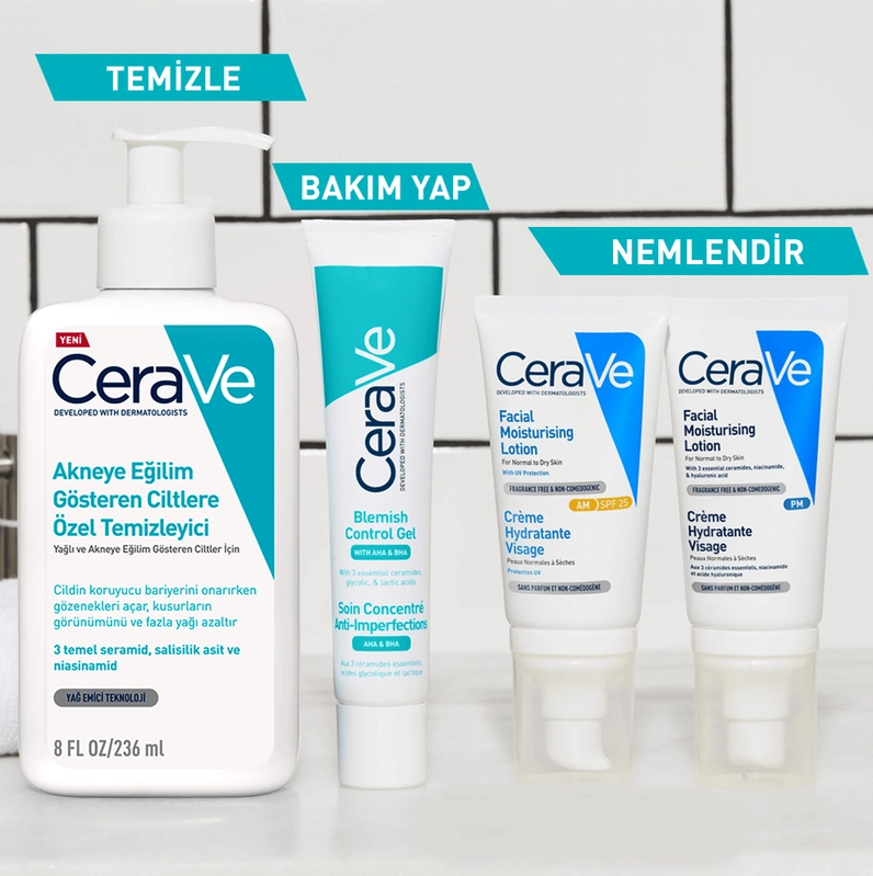 Akneye Eğilim Gösteren Ciltler İçin CeraVe Yüz Bakım Jeli 40 ml