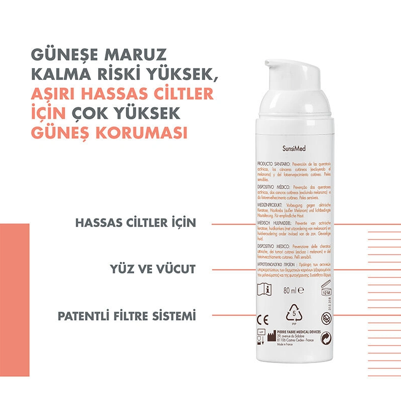 Avene SunsiMed KA Günlük Güneş Bakımı SPF50+ 80 ml