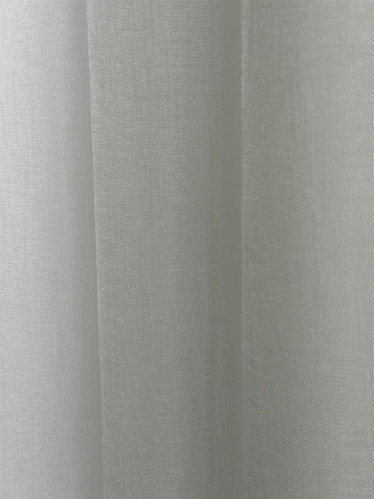 Foldet Keten 1.Kalite Tül Perde- Kırık Beyaz