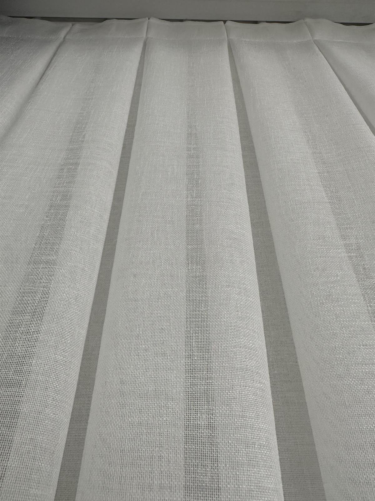 Foldet Keten 1.Kalite Tül Perde- Kırık Beyaz