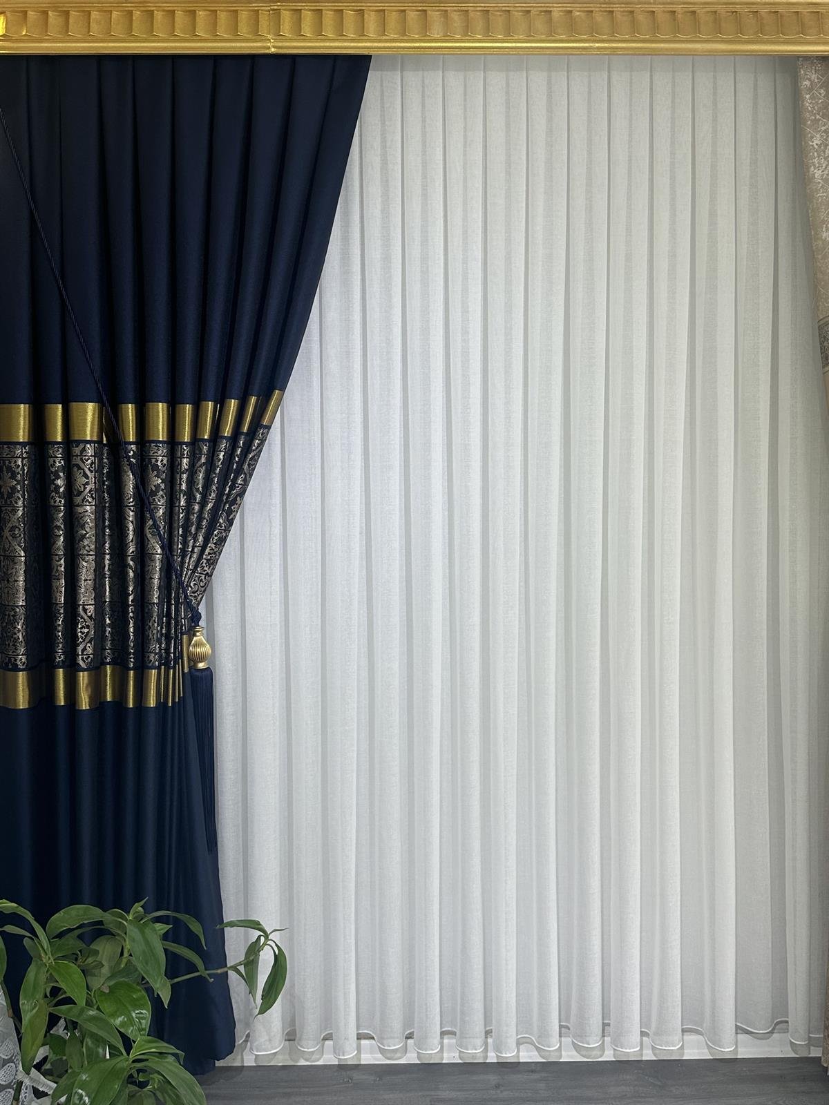 Foldet Keten 1.Kalite Tül Perde- Kırık Beyaz