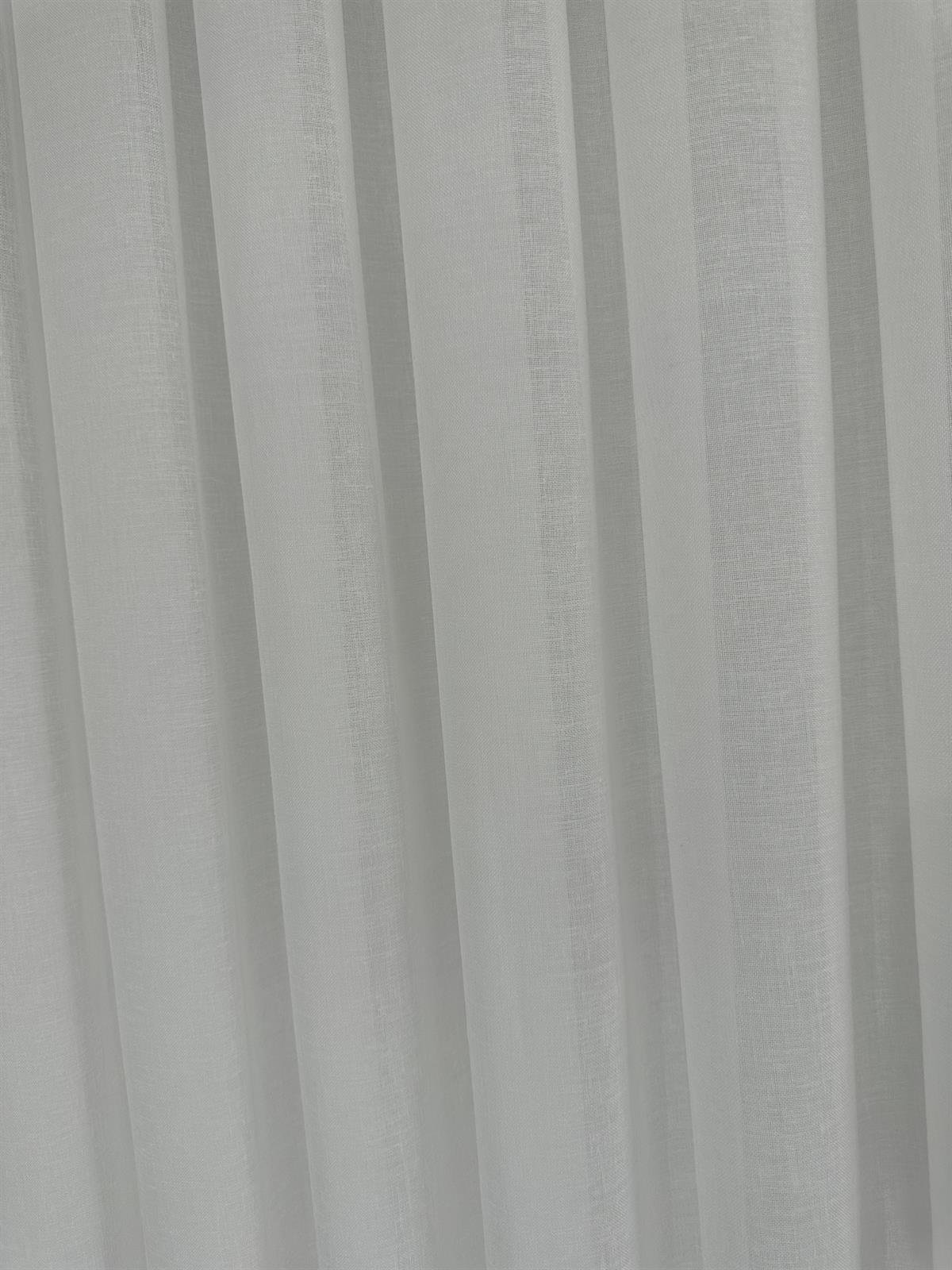 Foldet Keten 1.Kalite Tül Perde- Kırık Beyaz