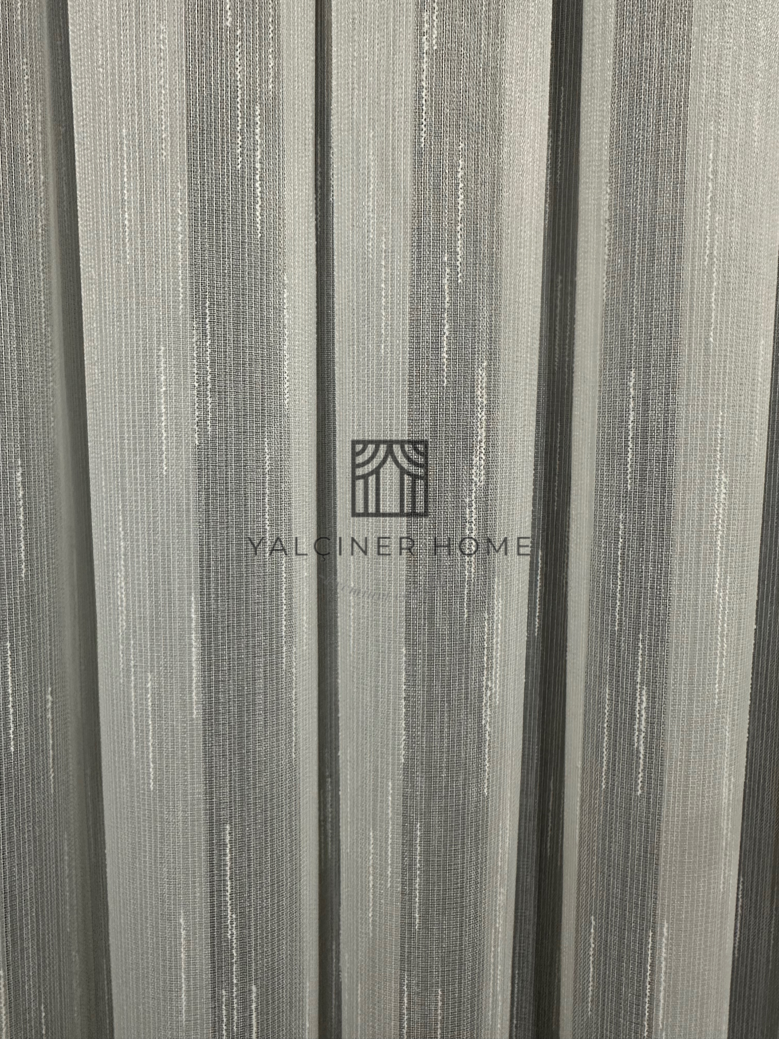 Şantuklu Bambu Zemin 1x3 Şık pile Tül Perde- Kırık beyaz 