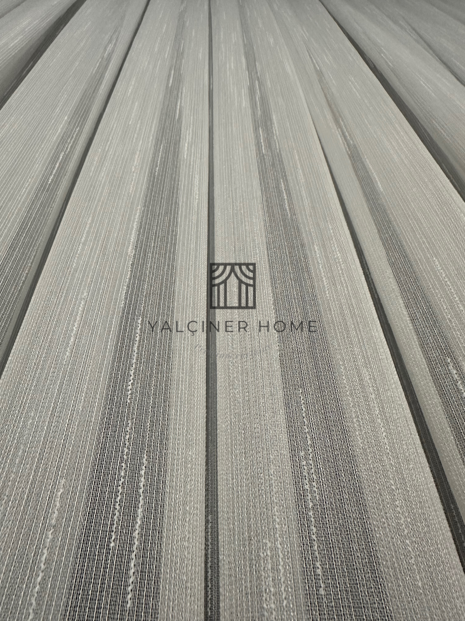 Şantuklu Bambu Zemin 1x3 Şık pile Tül Perde- Kırık beyaz 