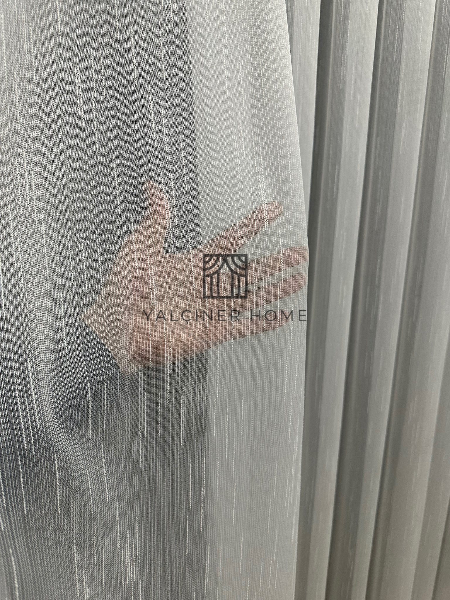 Şantuklu Bambu Zemin 1x3 Şık pile Tül Perde- Kırık beyaz 