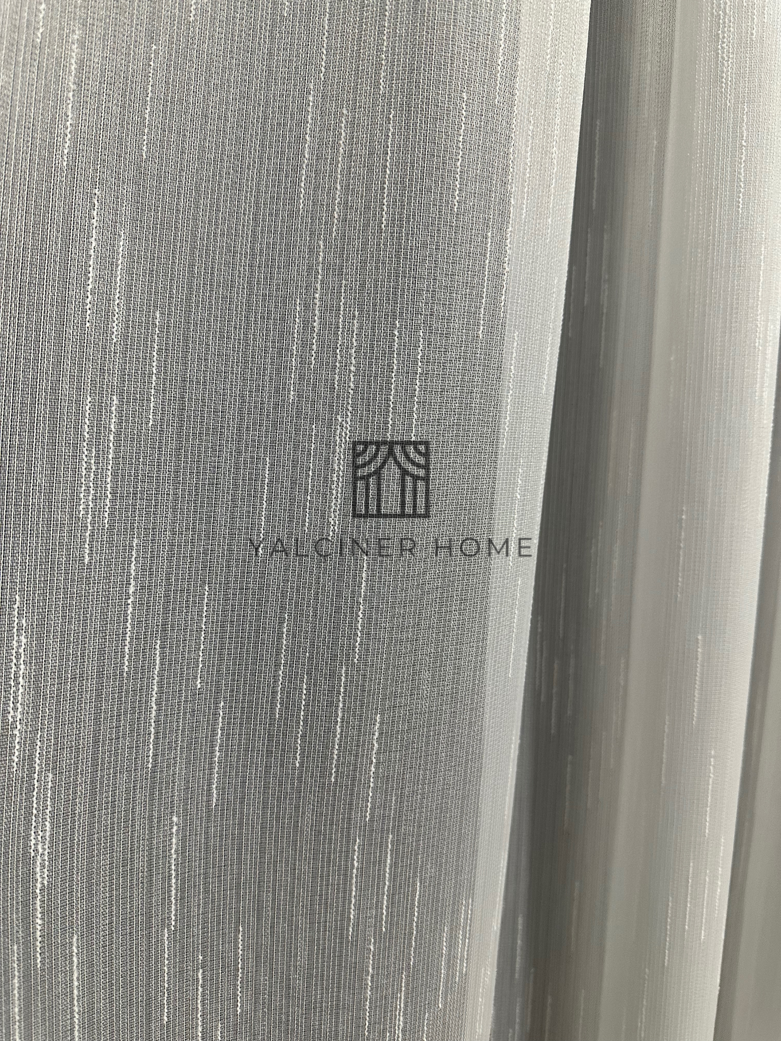 Şantuklu Bambu Zemin 1x3 Şık pile Tül Perde- Kırık beyaz 