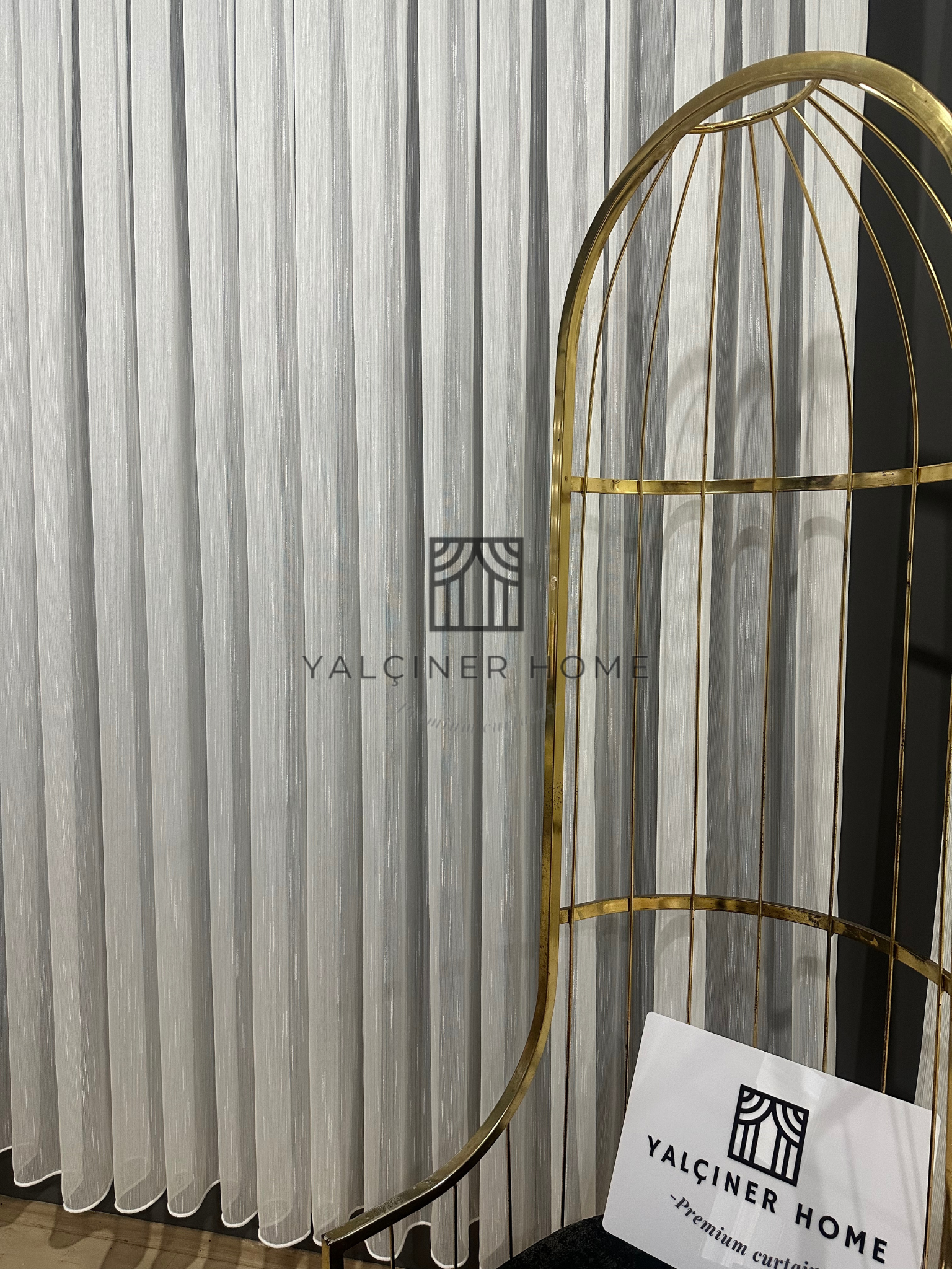 Şantuklu Bambu Zemin 1x3 Şık pile Tül Perde- Kırık beyaz 