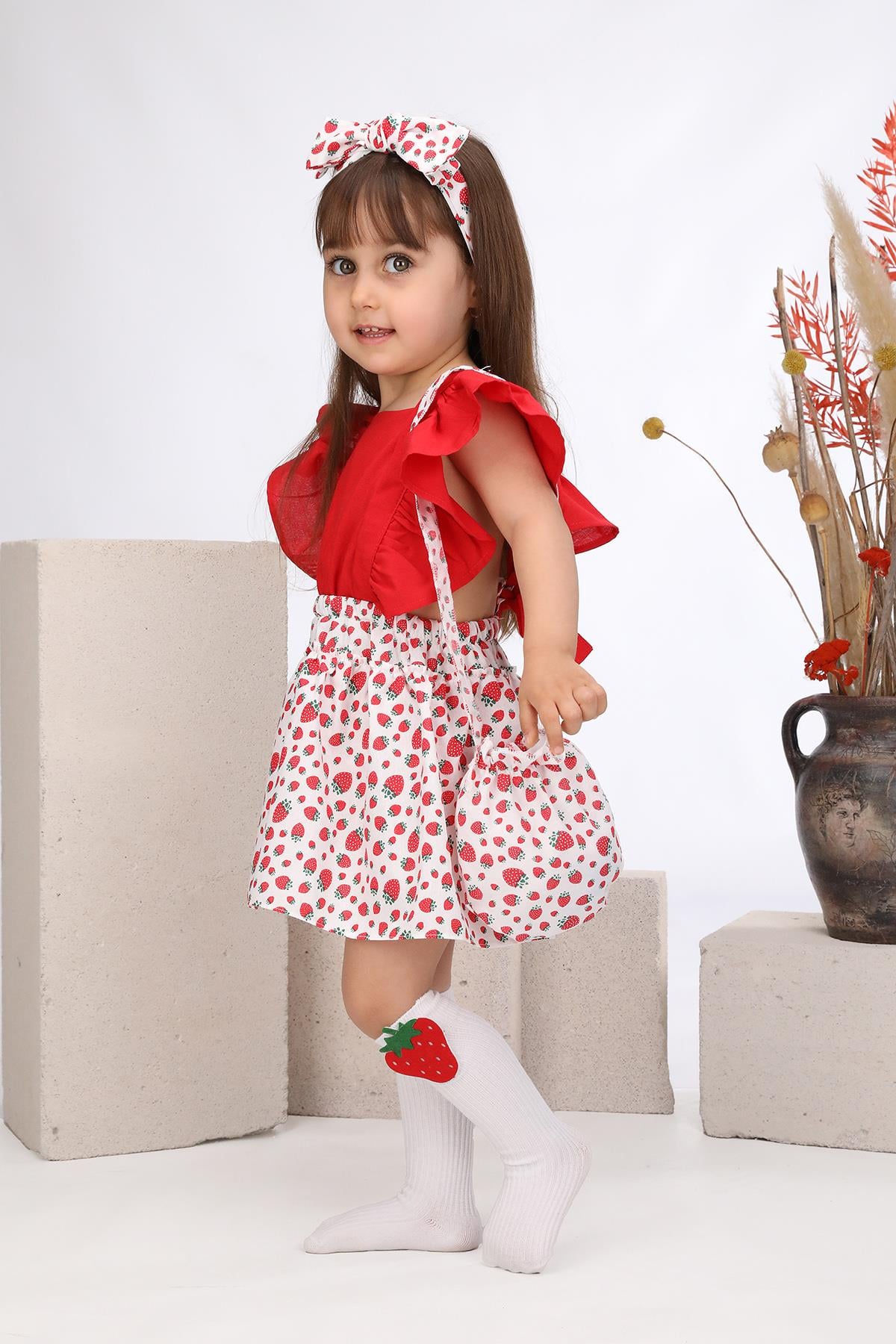 Çilek Desen Salopet Model
