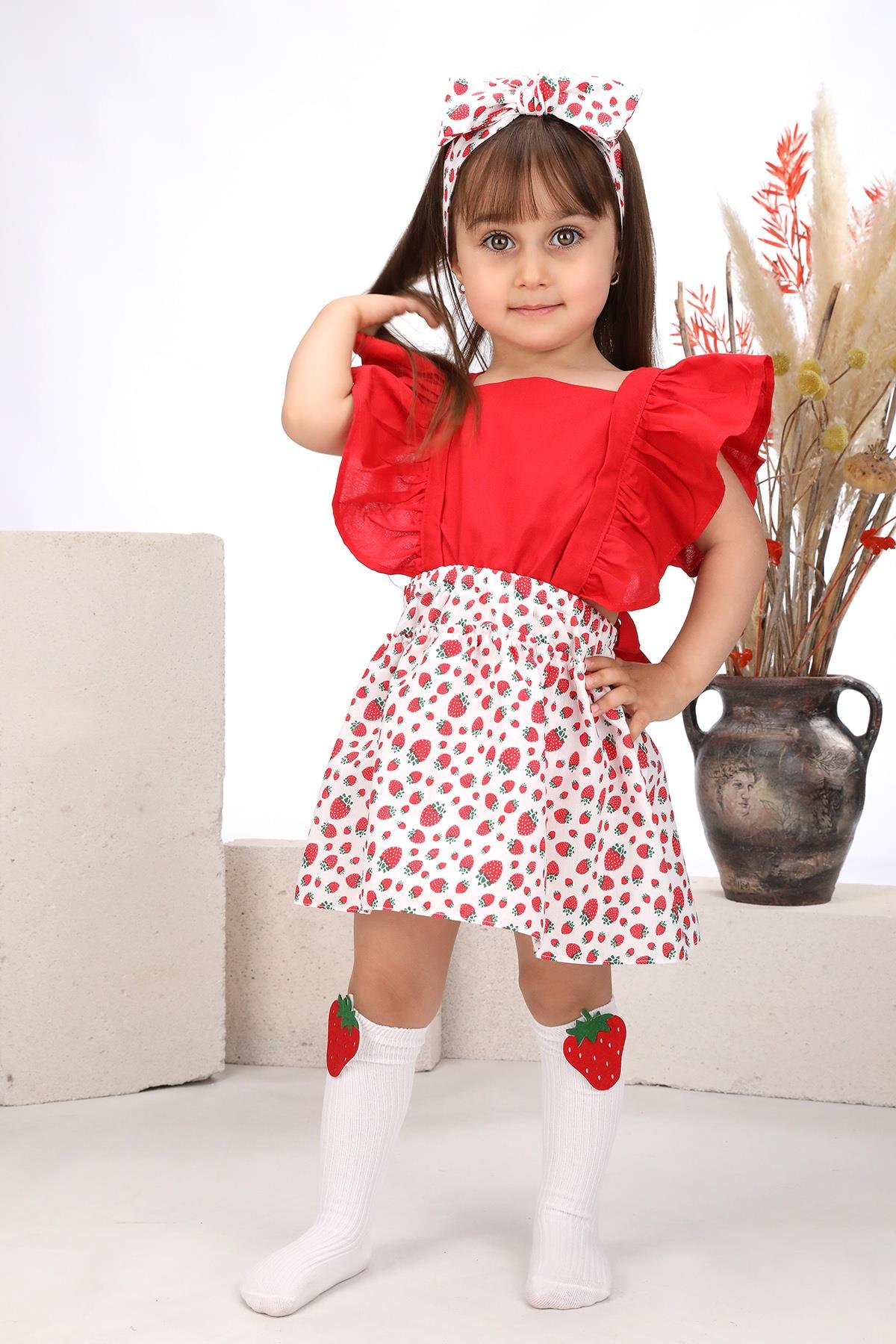 Çilek Desen Salopet Model