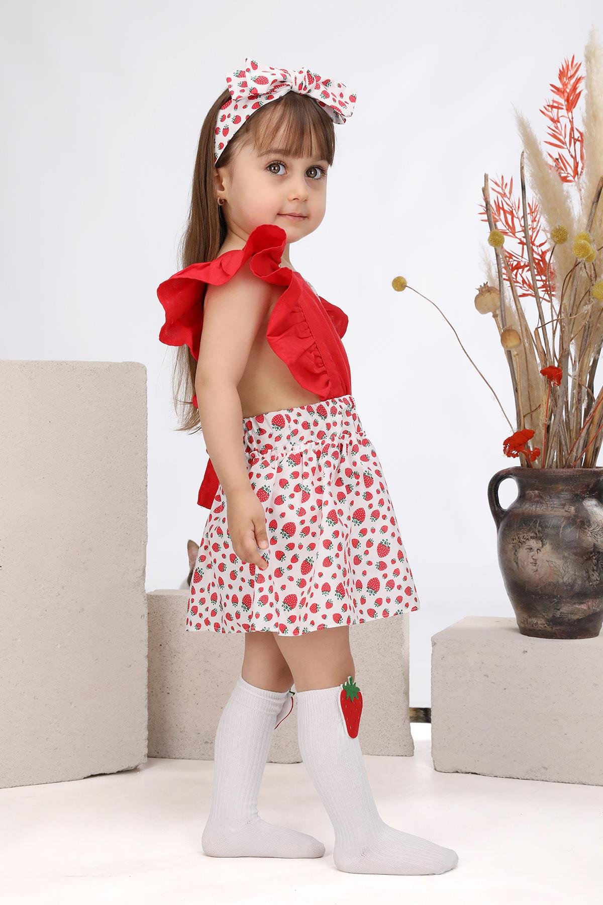 Çilek Desen Salopet Model