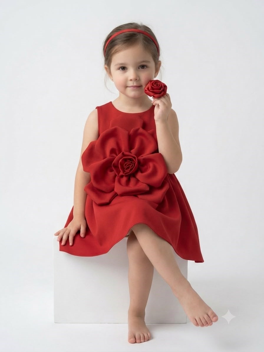 Gül Model Çiçekli Elbise