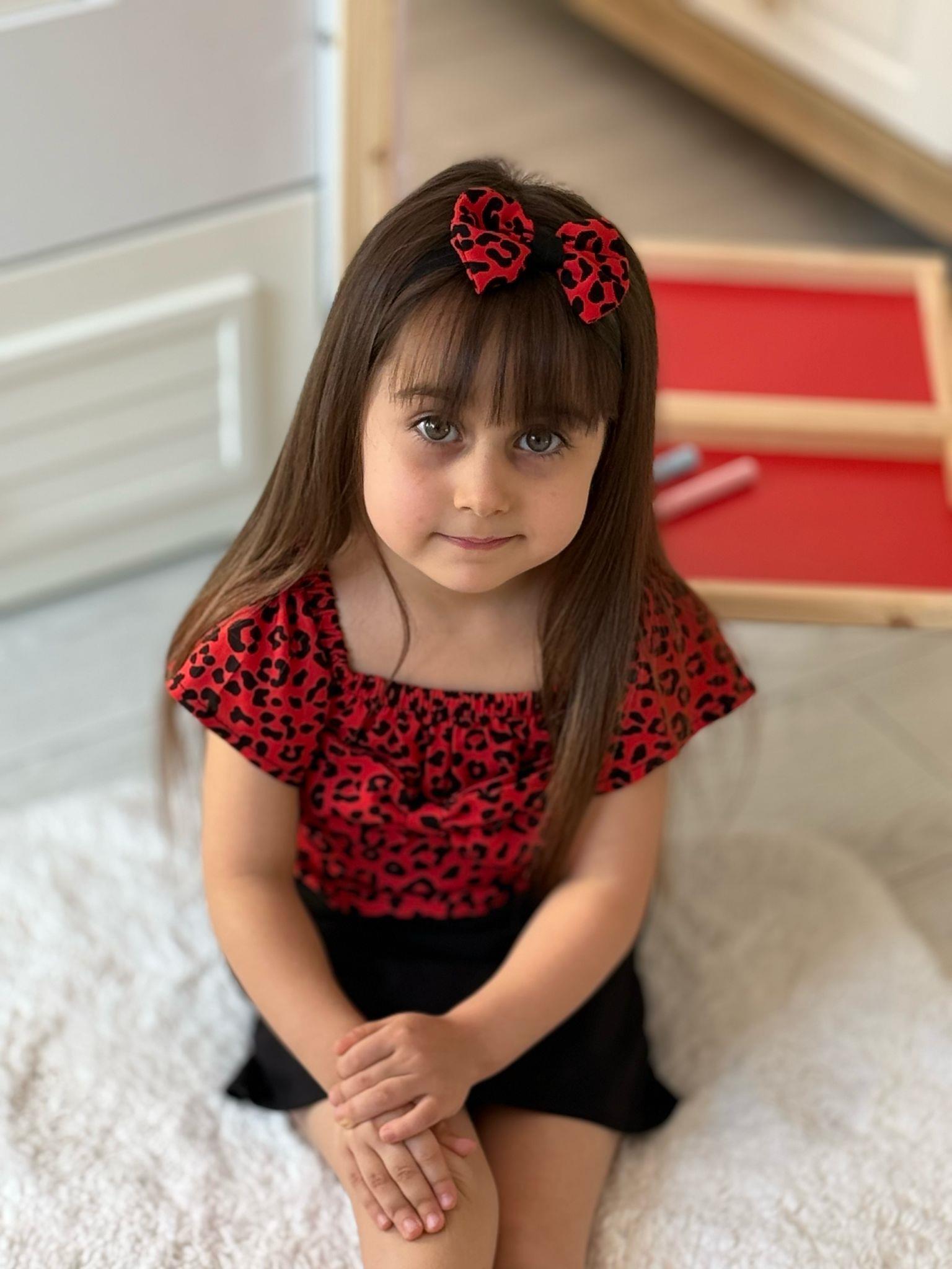 Kırmızı Leopar Model İkili Takım