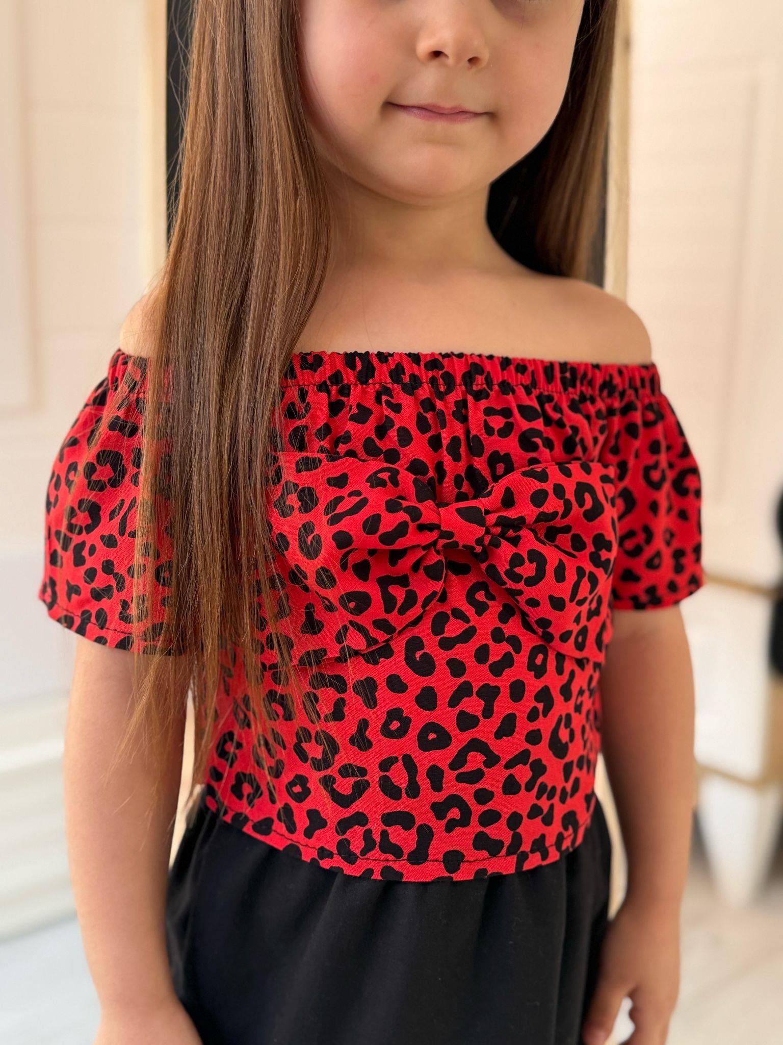 Kırmızı Leopar Model İkili Takım