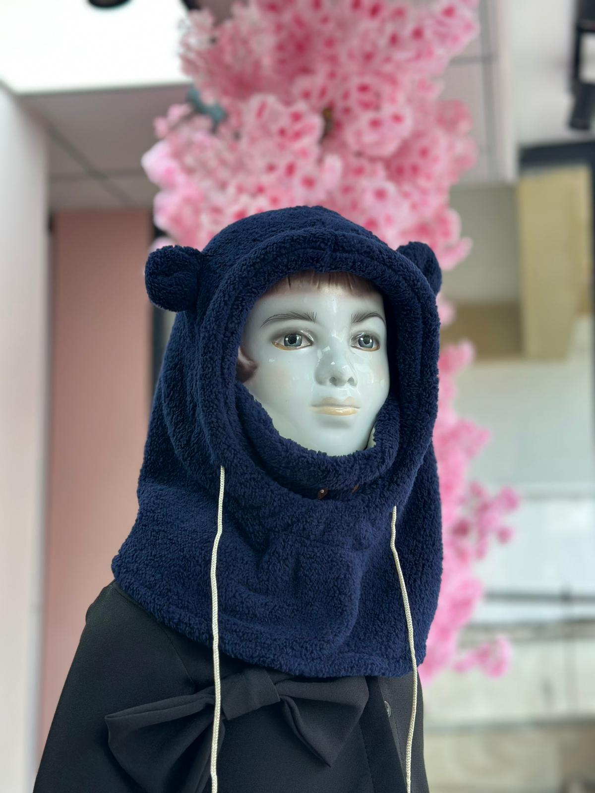 Lacivert Teddy Şapka&Atkı