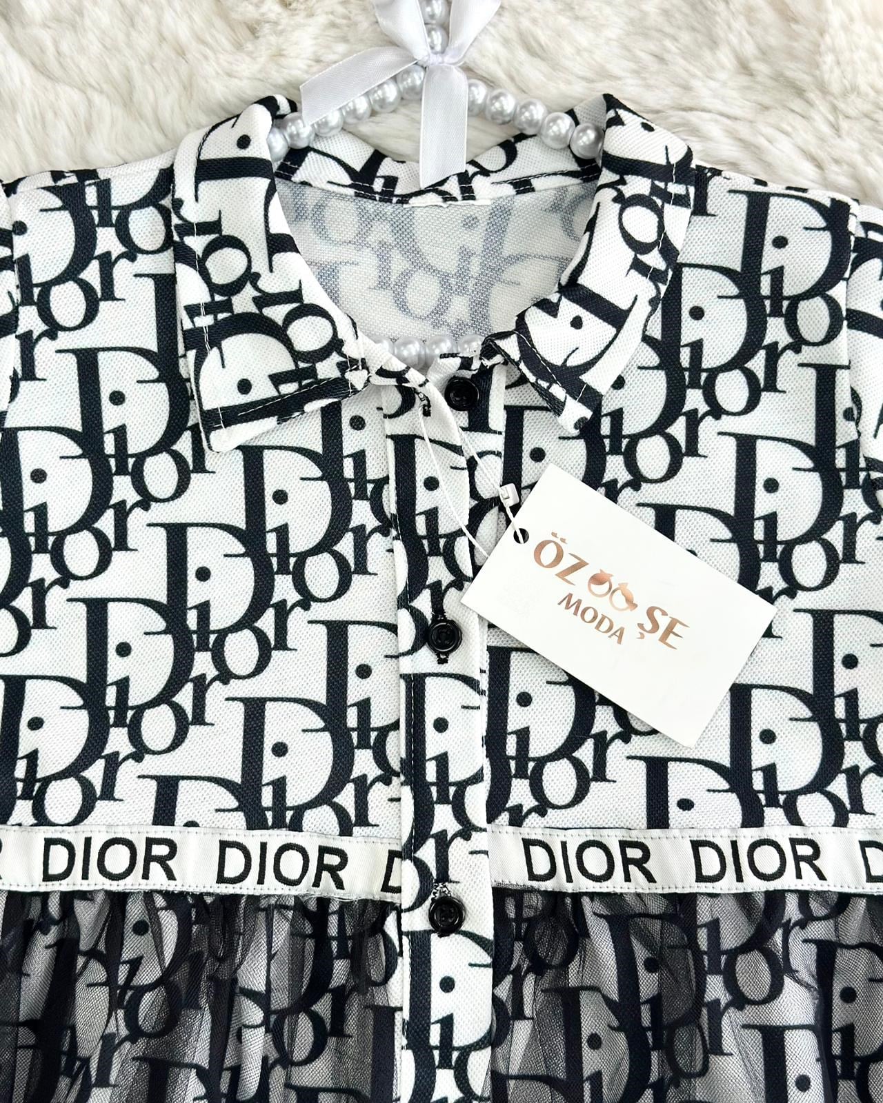Markalı Monogram Gömlek Elbise
