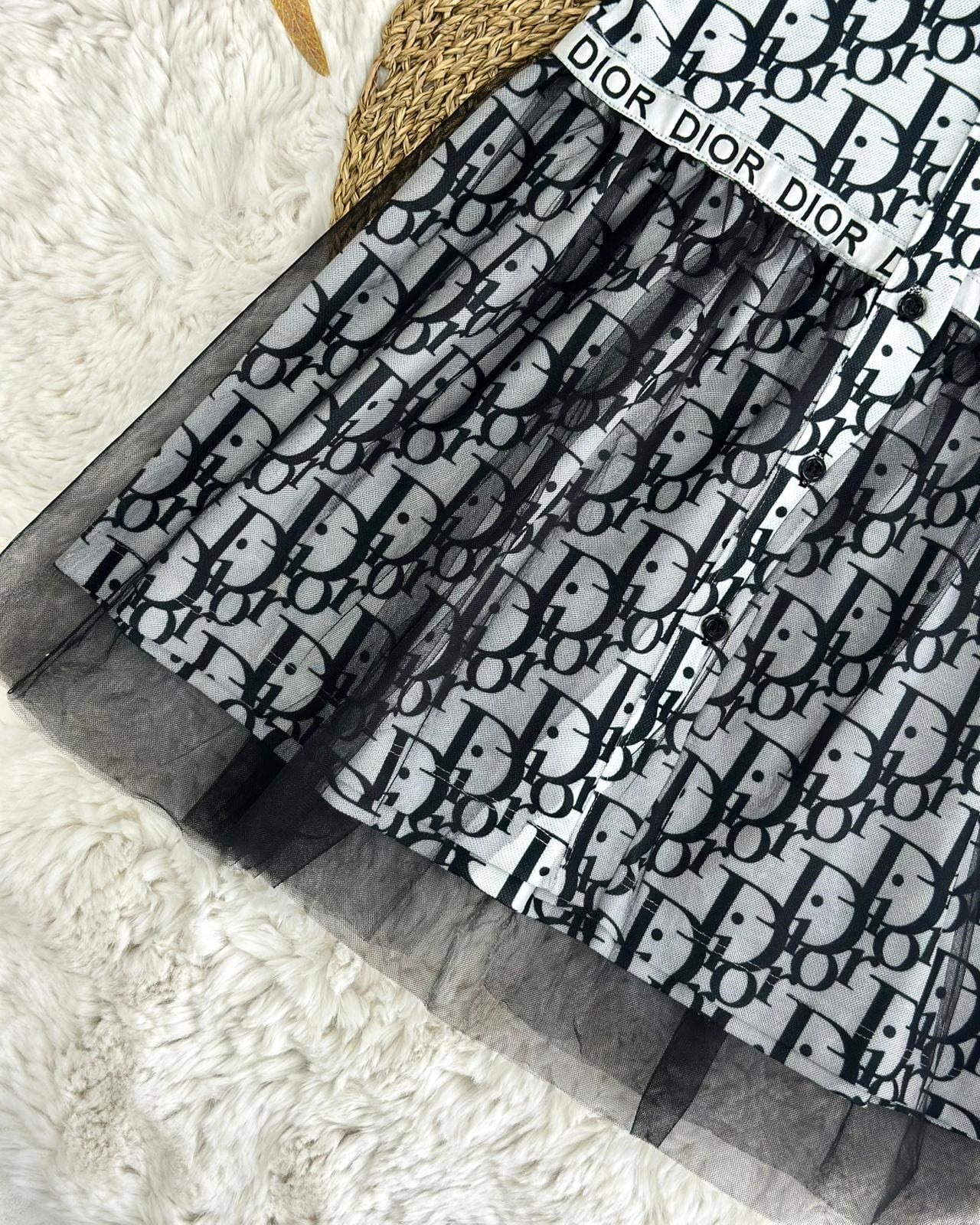 Markalı Monogram Gömlek Elbise