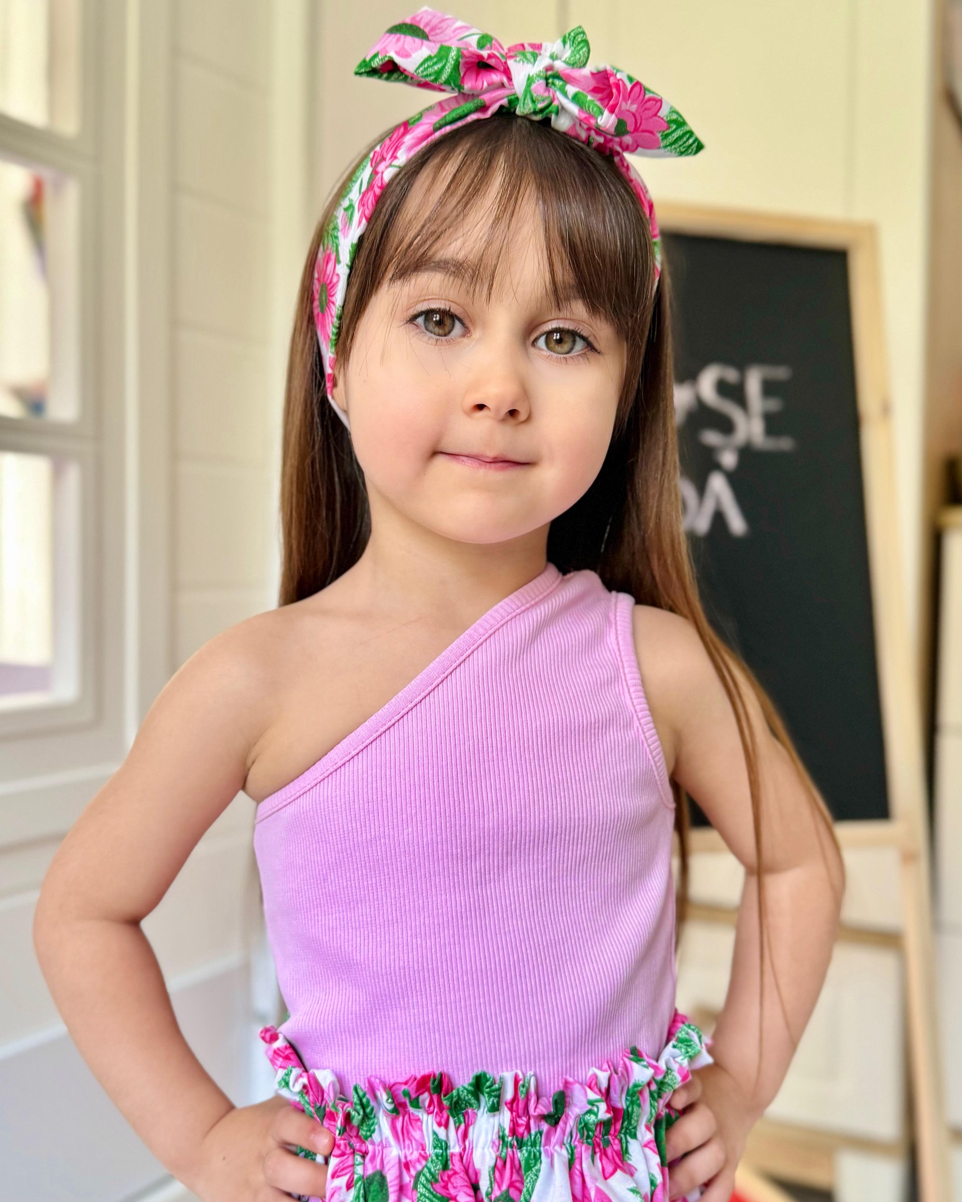 Pembe Crop Ayçiçek Takım