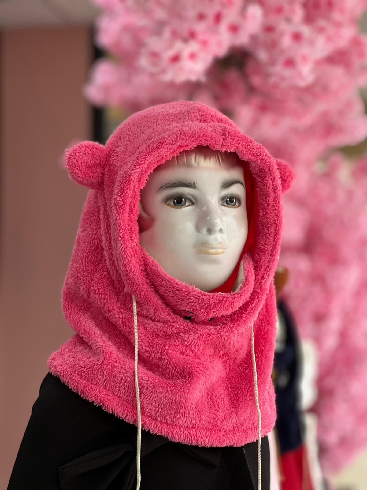 Pembe Teddy Şapka&Atkı