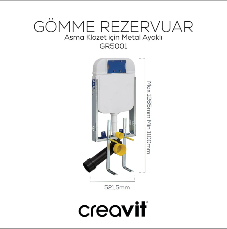 Creavit Asma Klozet İçin Gömme Rezervuar Seti