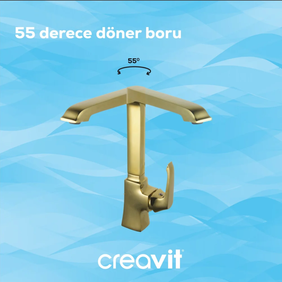 Creavit Avangart Mutfak Armatürü (Altın)