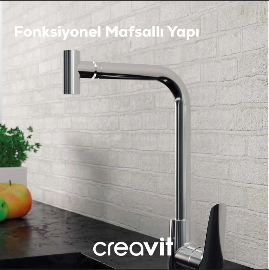 Creavit Bevel Mafsallı Mutfak Armatürü