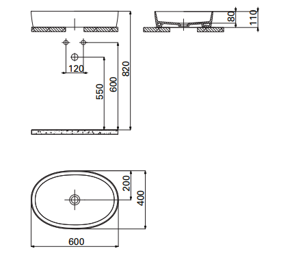 Creavit Loop Oval Lavabo