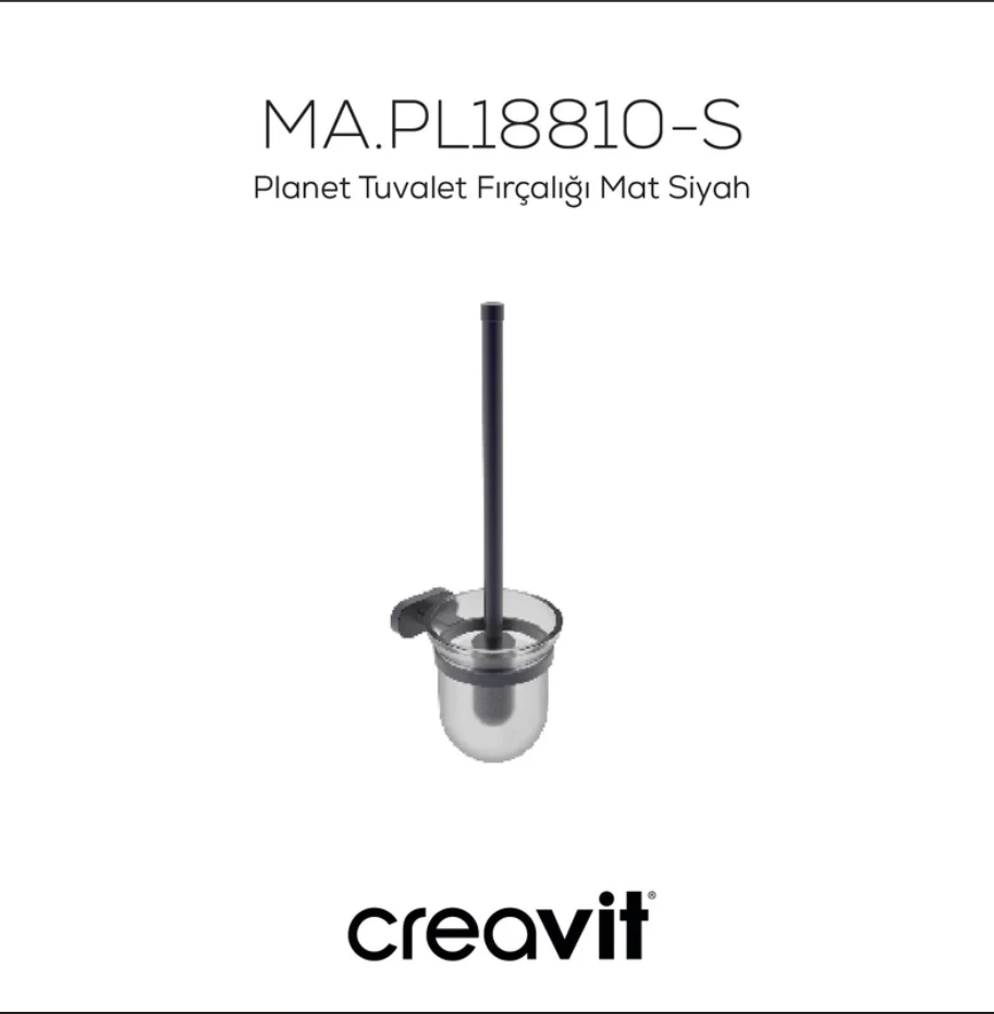 Creavit Planet Tuvalet Fırçalığı (Mat Siyah)