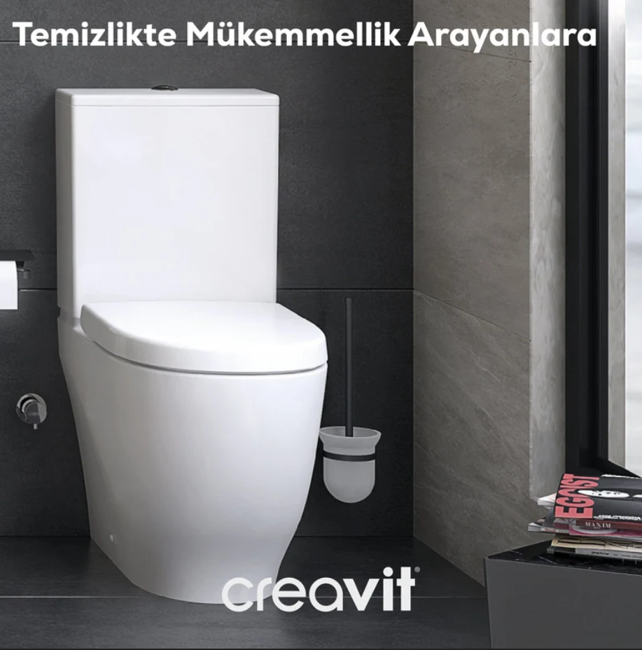 Creavit Planet Tuvalet Fırçalığı (Mat Siyah)