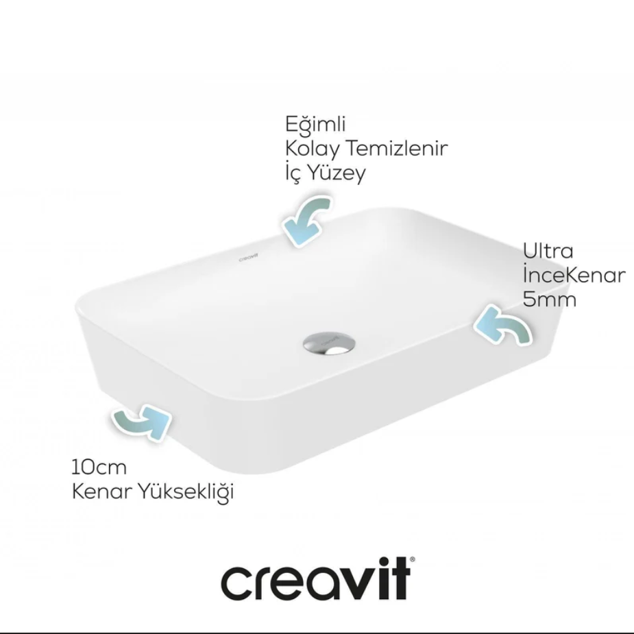 Creavit Ultra Tezgah Üstü Lavabo