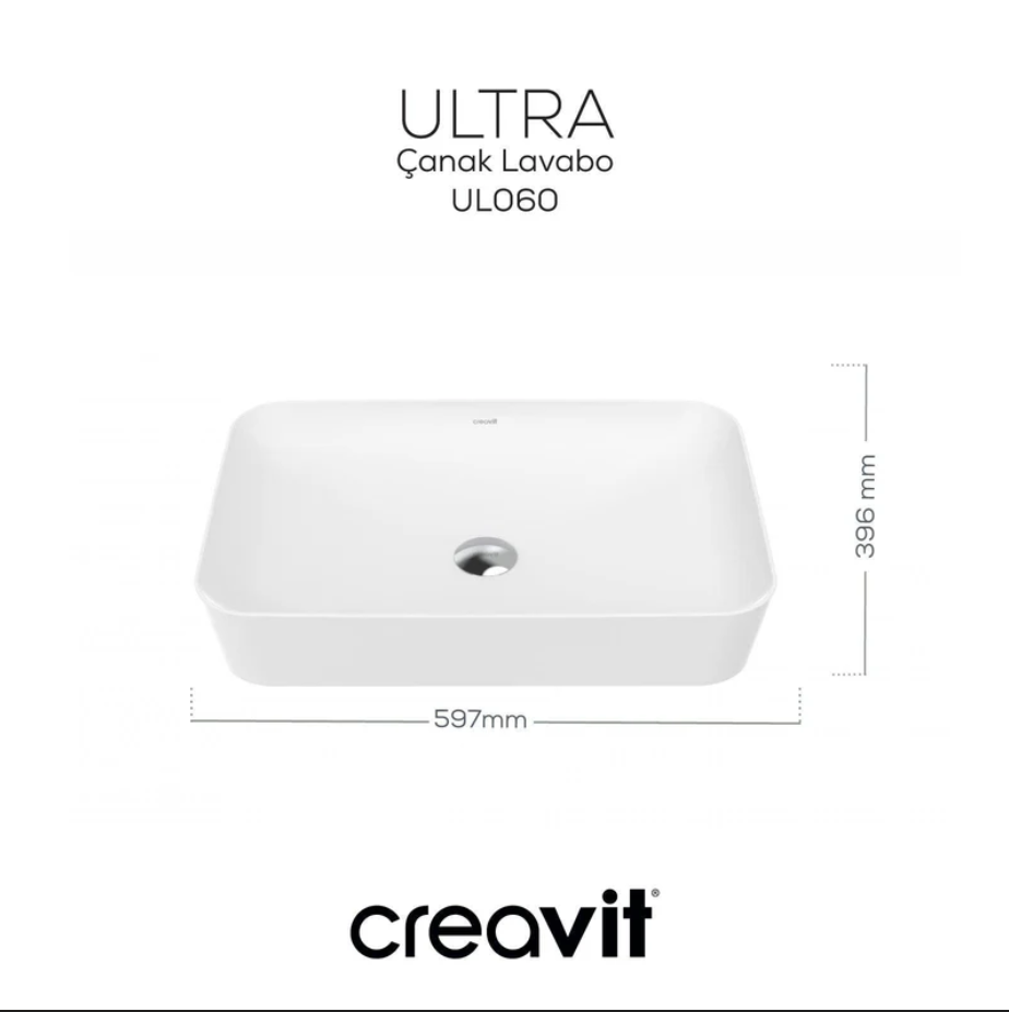Creavit Ultra Tezgah Üstü Lavabo