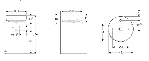 Geberit Variform Çanak Lavabo 45 cm