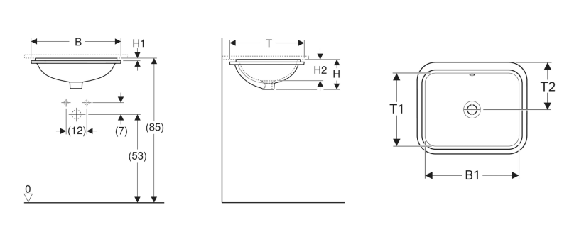 Geberit Variform Tezgahaltı Lavabo