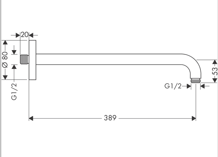 Hansgrohe Tepe Duş Dirseği 389 mm Bronz