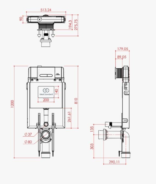 Ideal Standard Archisol New 8 cm Mekanik Gömme Rezervuar · Tuğla Duvar İçi