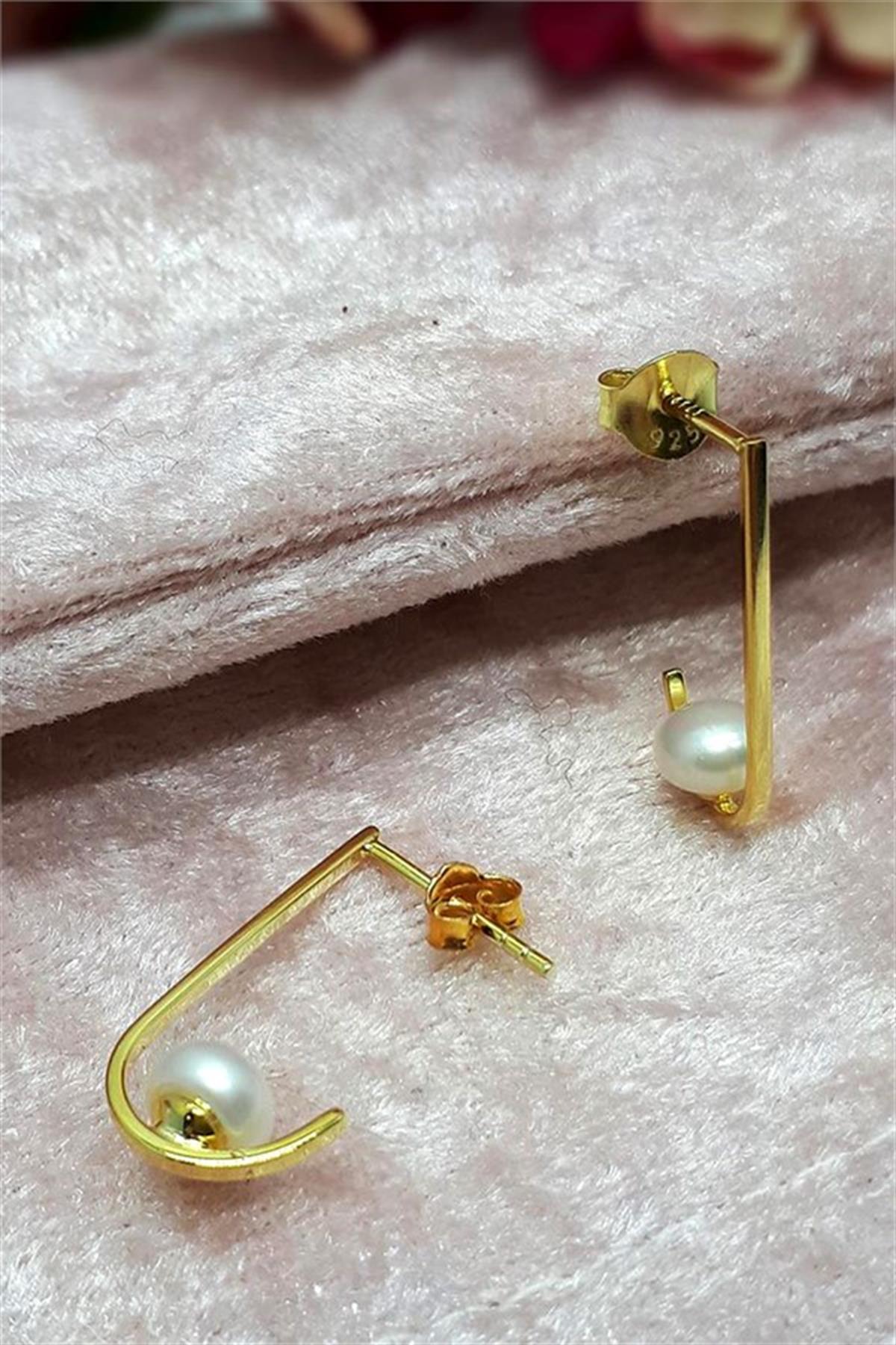  İncili Gümüş Küpe 
